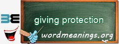 WordMeaning blackboard for giving protection